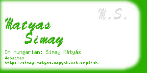 matyas simay business card