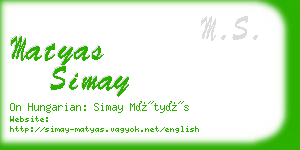 matyas simay business card